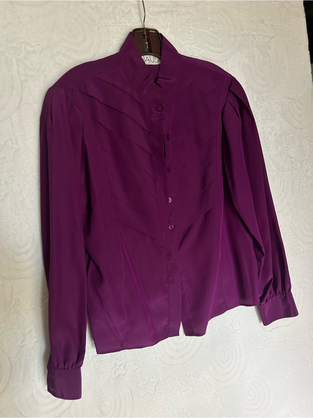 Vintage Chaus Deep Magenta Collar Blouse